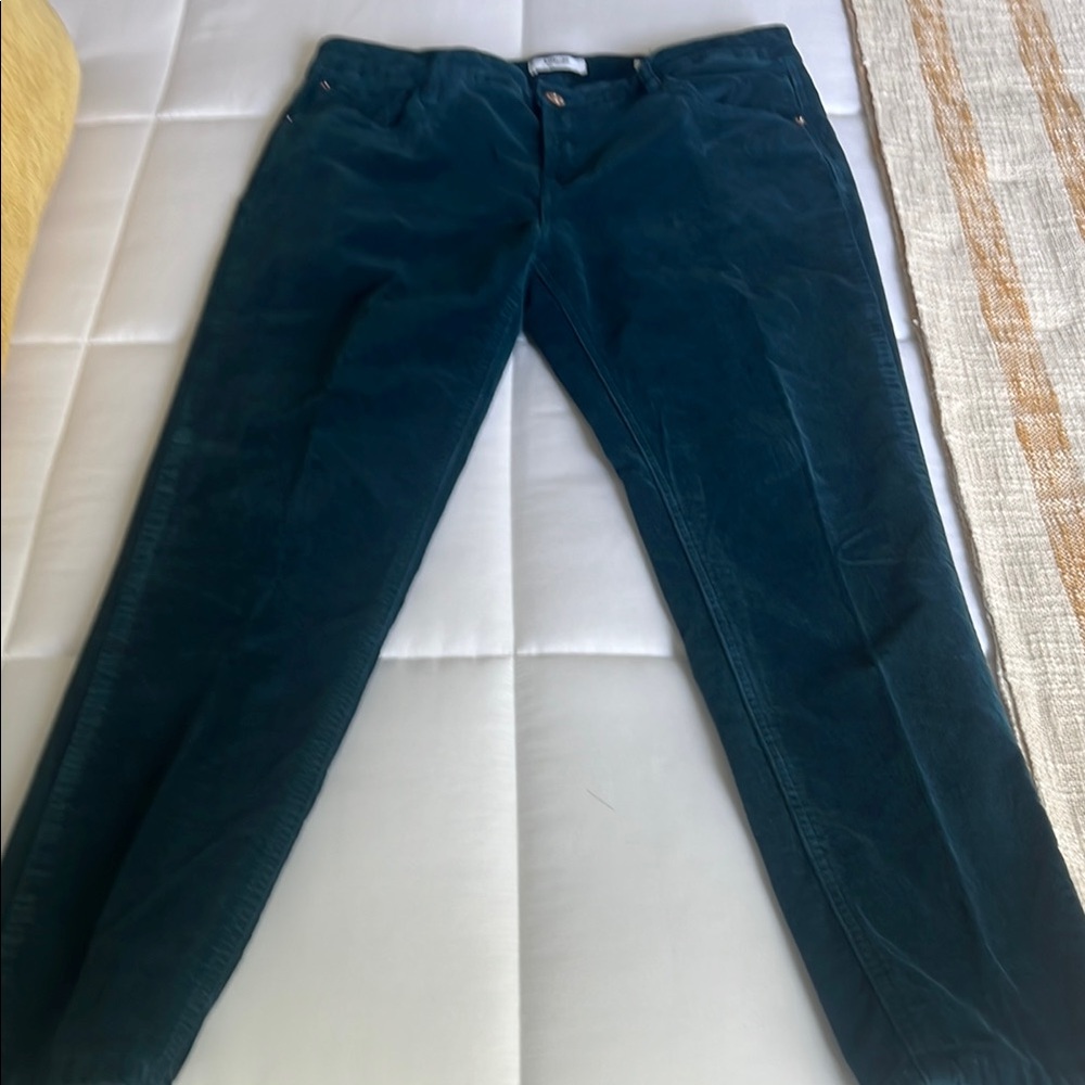 Kensie Teal Mid Rise Ankle Pants Teal Velvet